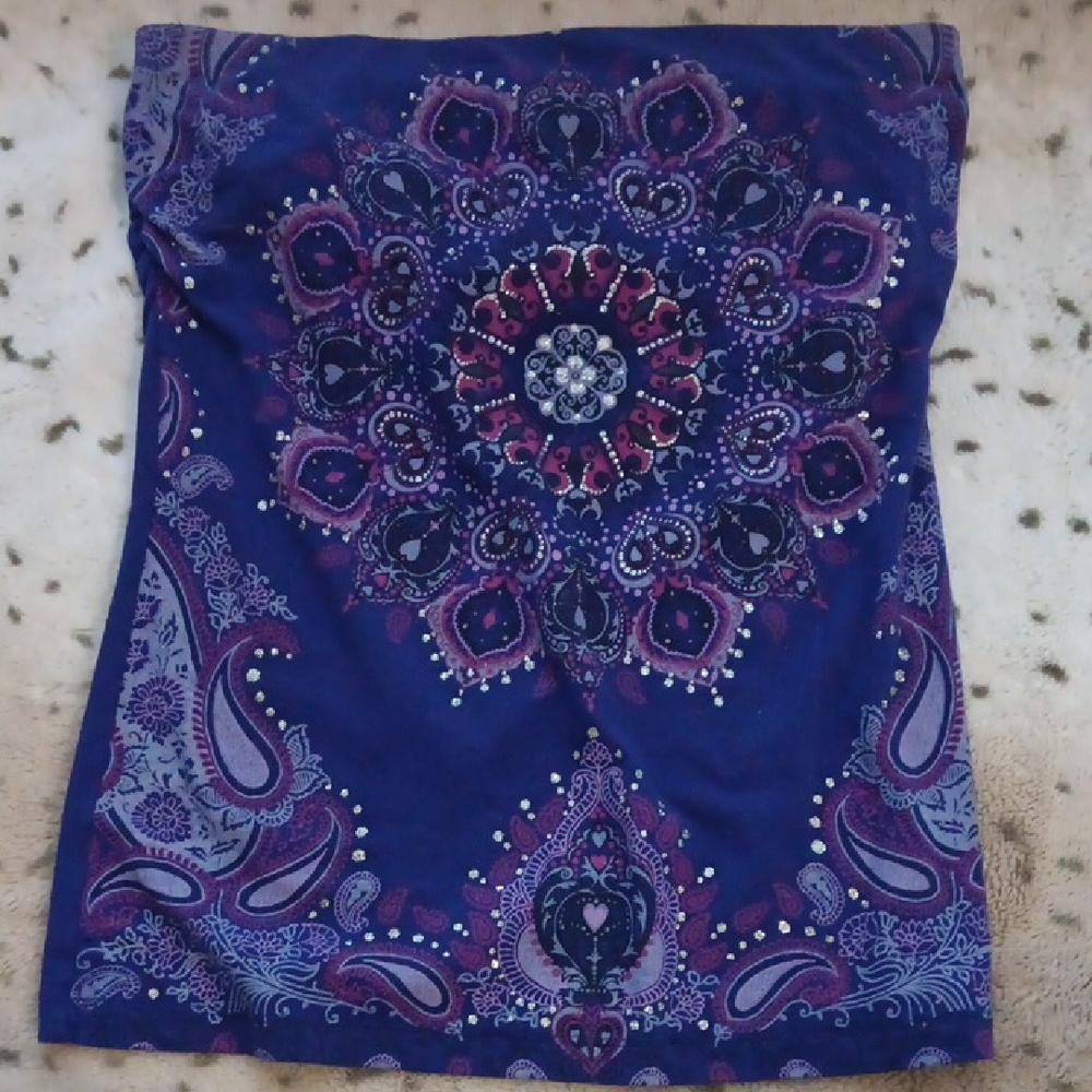 Bohemian Purple Paisley Tube Top
